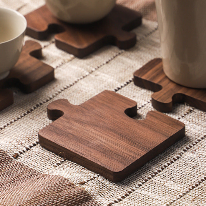 Walnut Wood Coaster Set for Tea Cups and Mugs