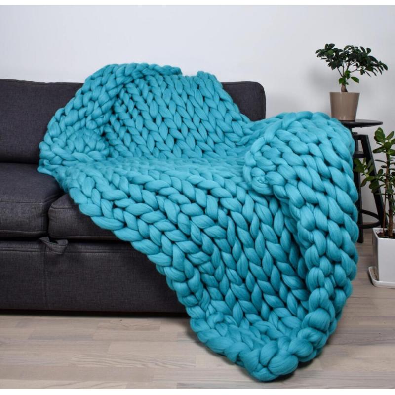 Chunky Knit Throw Blanket