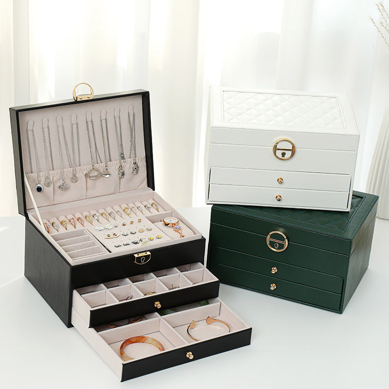 Quilted Three-Tier Jewelry Chest