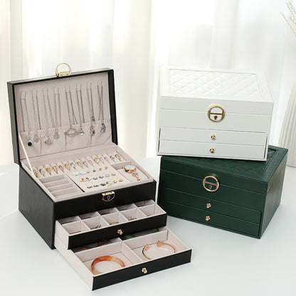 Quilted Three-Tier Jewelry Chest