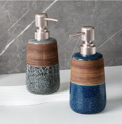 Wood-Accent Resin Soap Dispenser