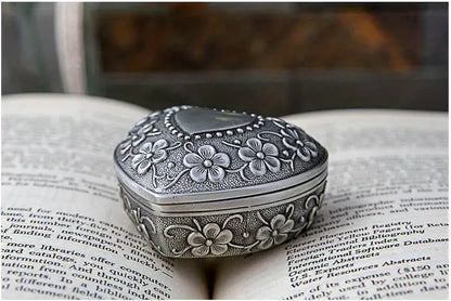 Embossed Silver Trinket Box
