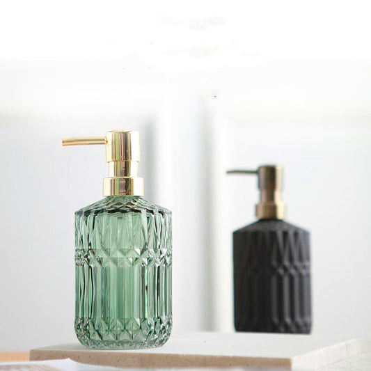 Faceted Glass Soap Dispenser