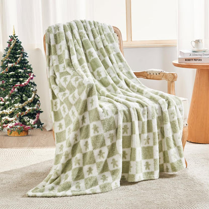 Checkered Knit Throw — King Size, 108"×90"