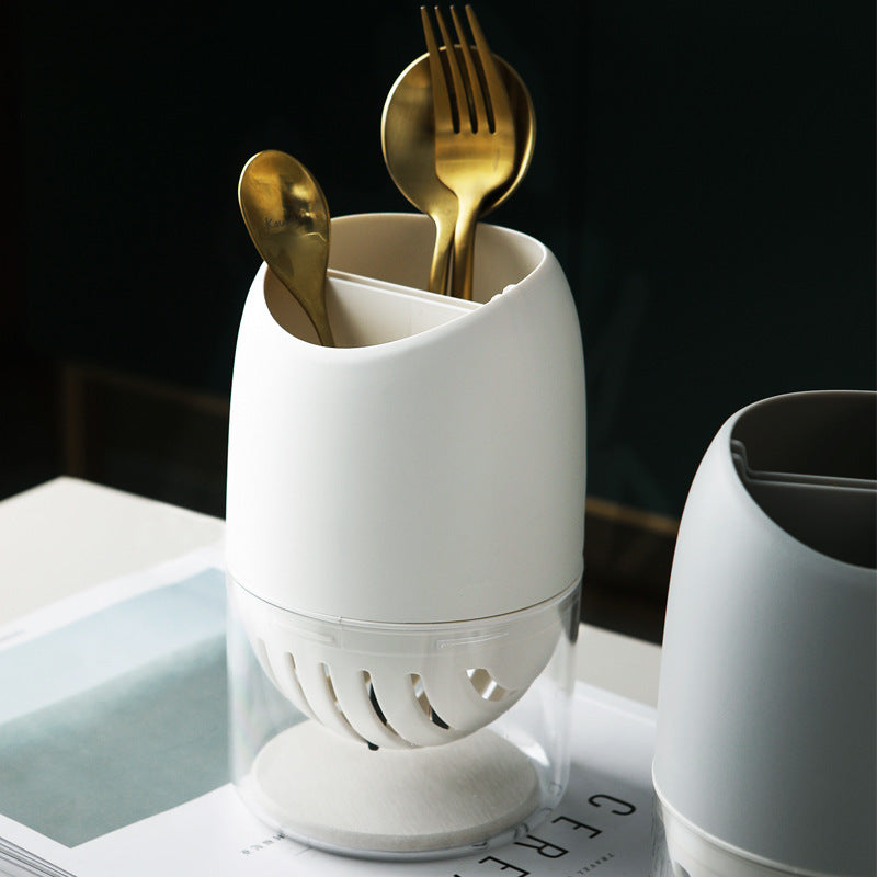 Japanese Minimalist Double-Compartment Cutlery Holder