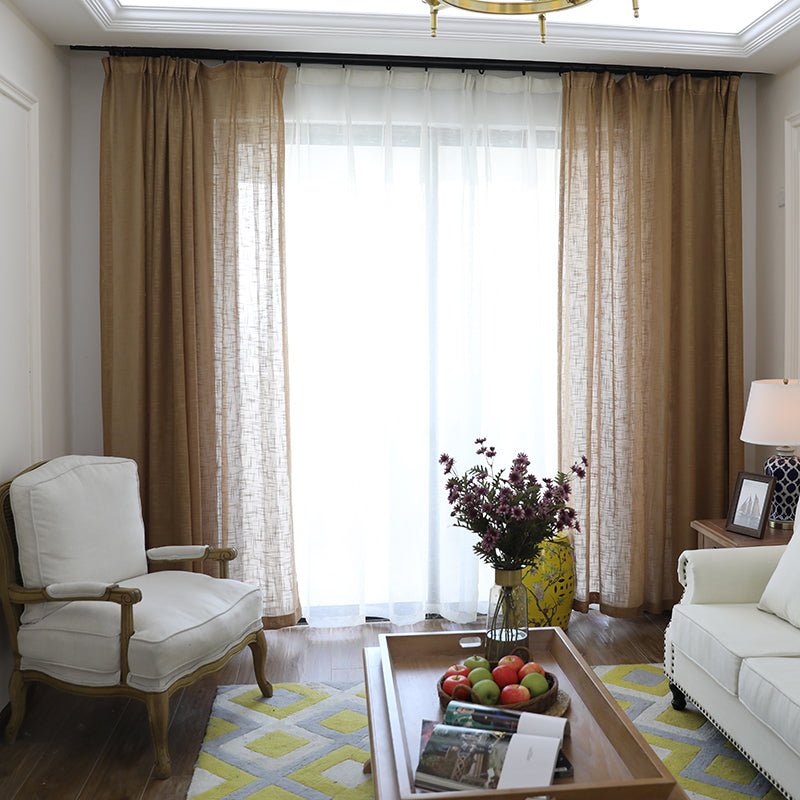 Textured Cotton-Linen Curtain Panel
