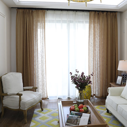 Textured Cotton-Linen Curtain Panel