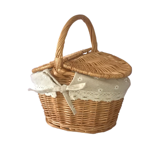 Lined Woven Picnic Basket