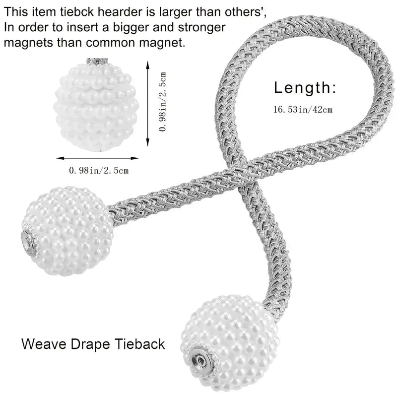 Braided Magnetic Curtain Tiebacks