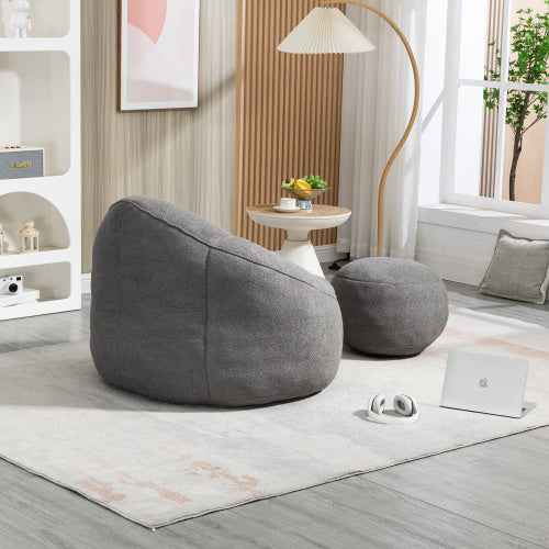 Bean Bag Sofa Chair With Footrest