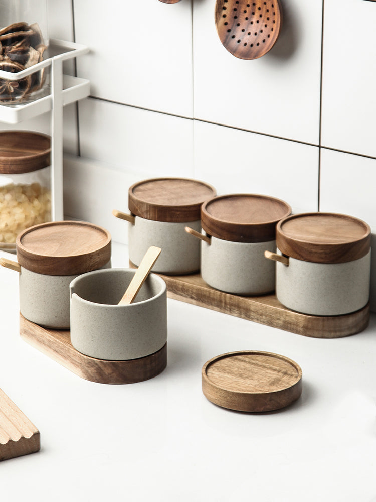 Speckled Ceramic Seasoning Jar Set
