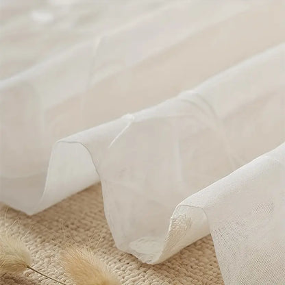Pastoral White Embroidery Flower Vine Curtain Screen