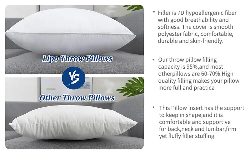 2pcs Pillow Inserts 4 Sizes
