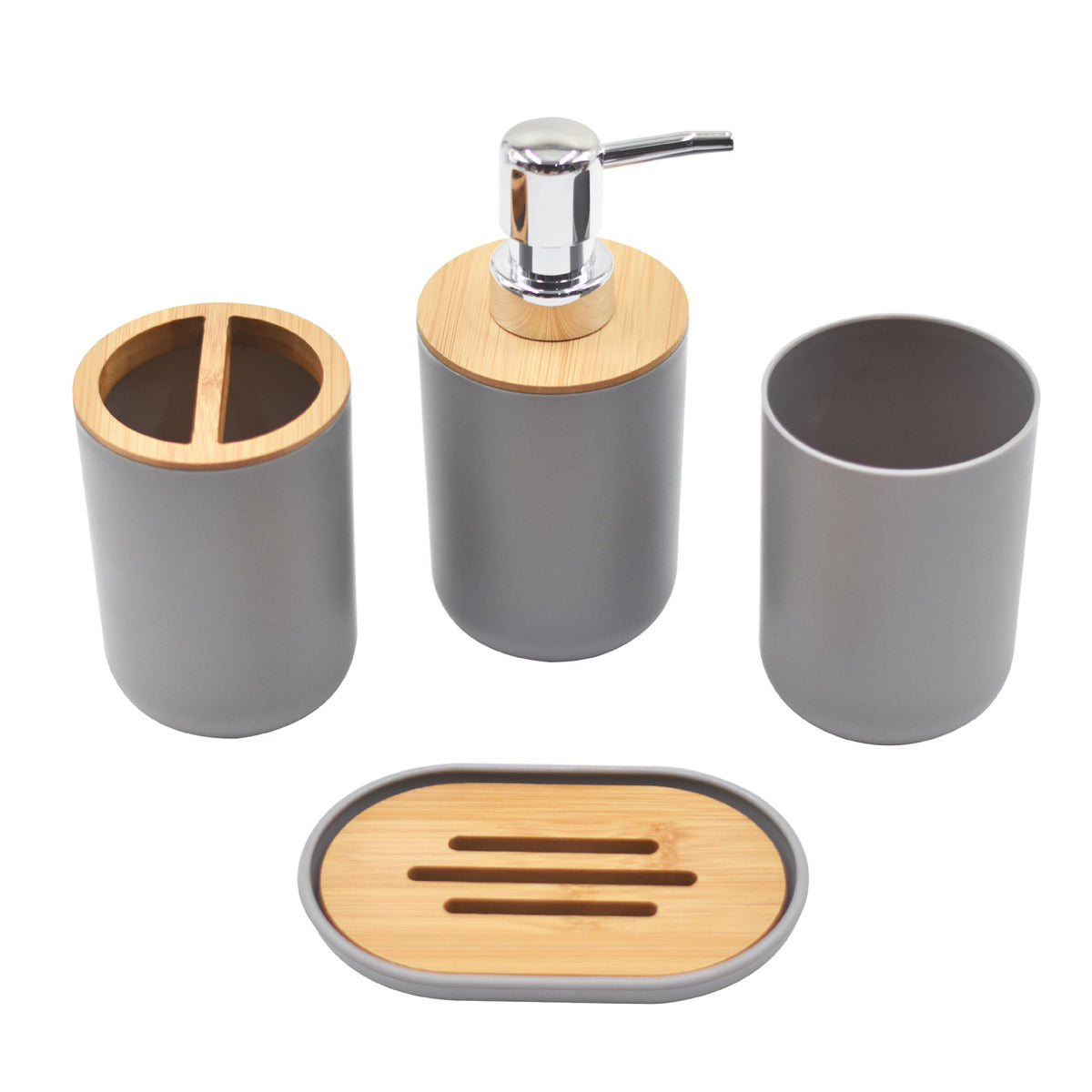 Bamboo-Accent Bathroom Set