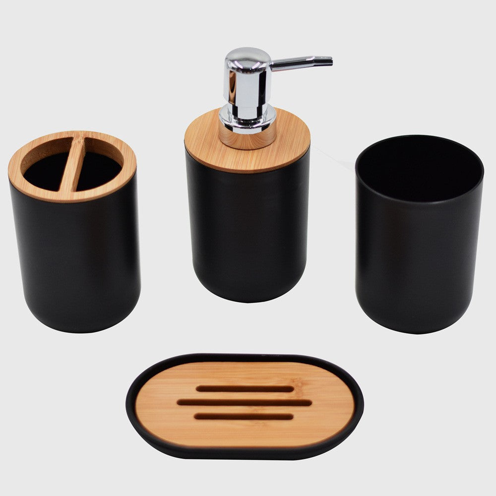 Bamboo-Accent Bathroom Set