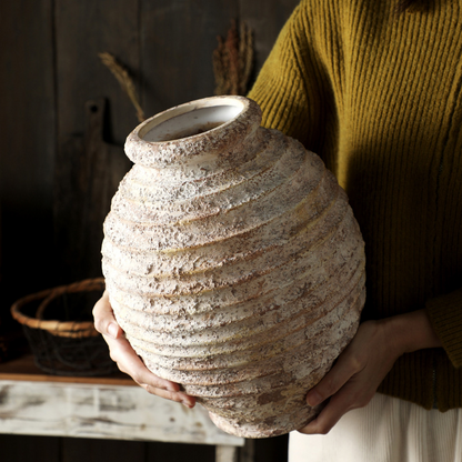 Hand-Painted Stoneware Vase — Small, Medium, or Large