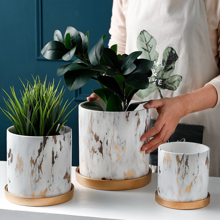 Aurelia Marbled Ceramic Planter