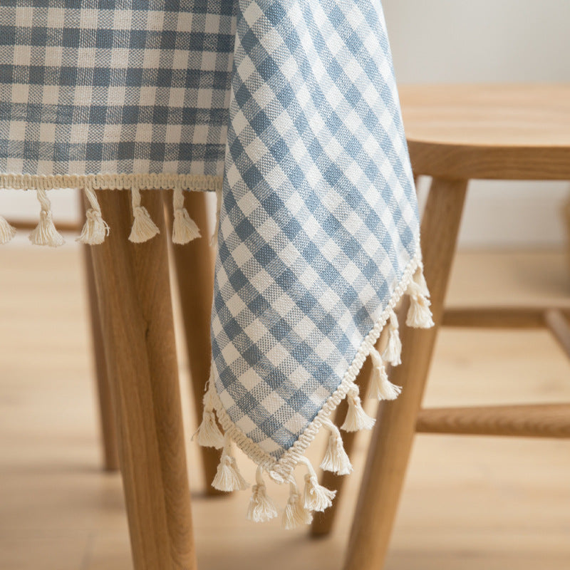 Cotton-Linen Tassel Tablecloth