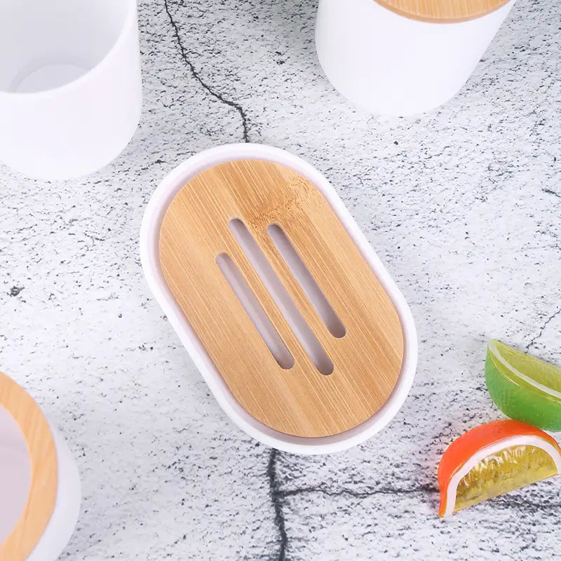 Bamboo-Accent Bathroom Set