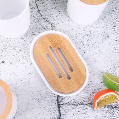 Bamboo-Accent Bathroom Set