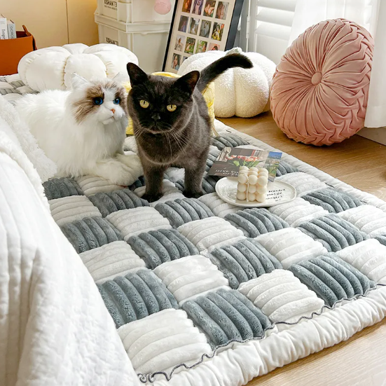 Plush Patchwork Floor Mat