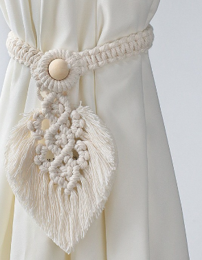 Macramé Leaf Curtain Tieback