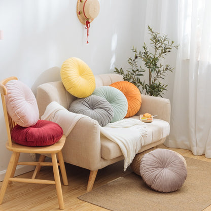 Nordic Solid Color Velvet Pumpkin Pillow