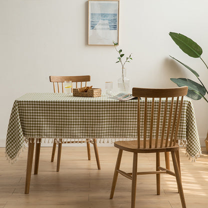 Cotton-Linen Tassel Tablecloth