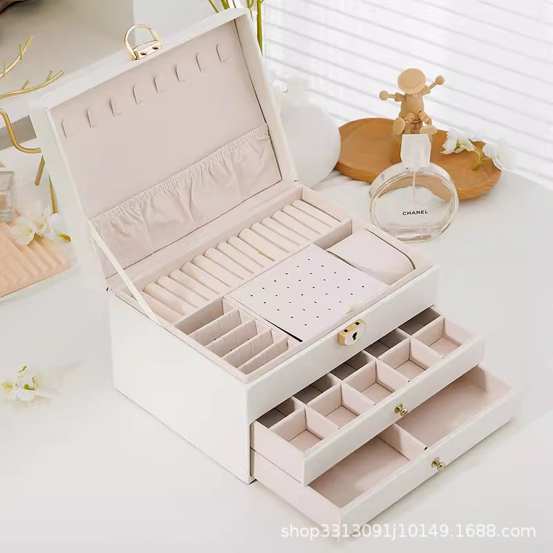 Quilted Three-Tier Jewelry Chest