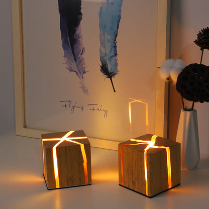 LED Table Lamp with Wooden Charging Creative Design