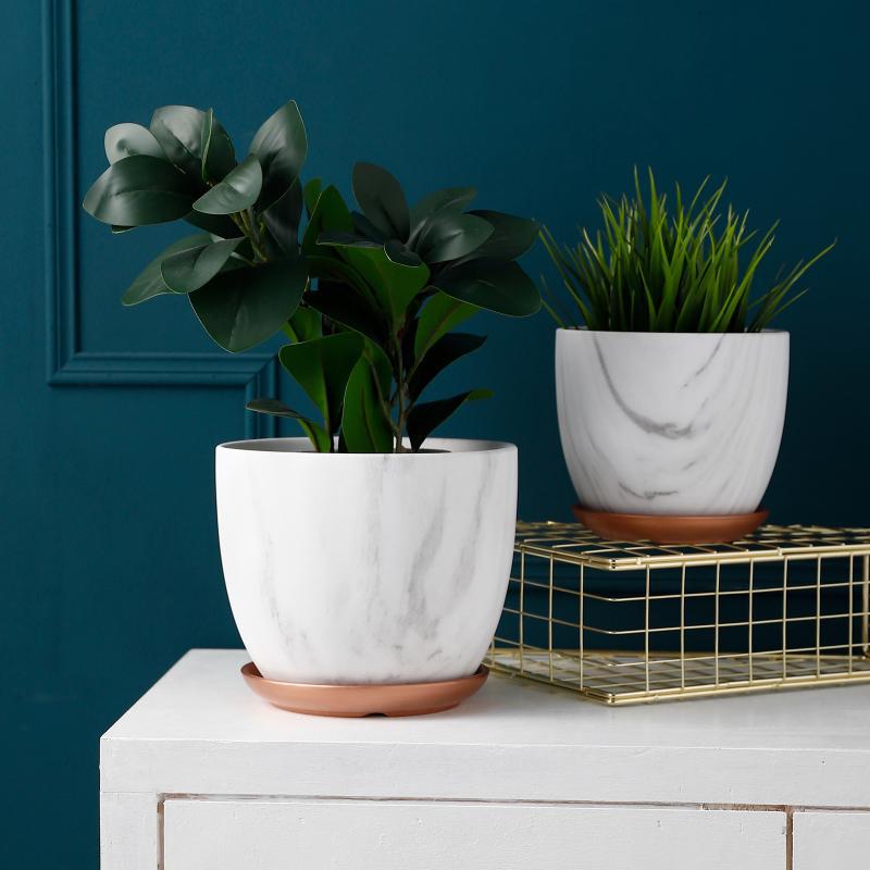 Marble Vein Ceramic Planter