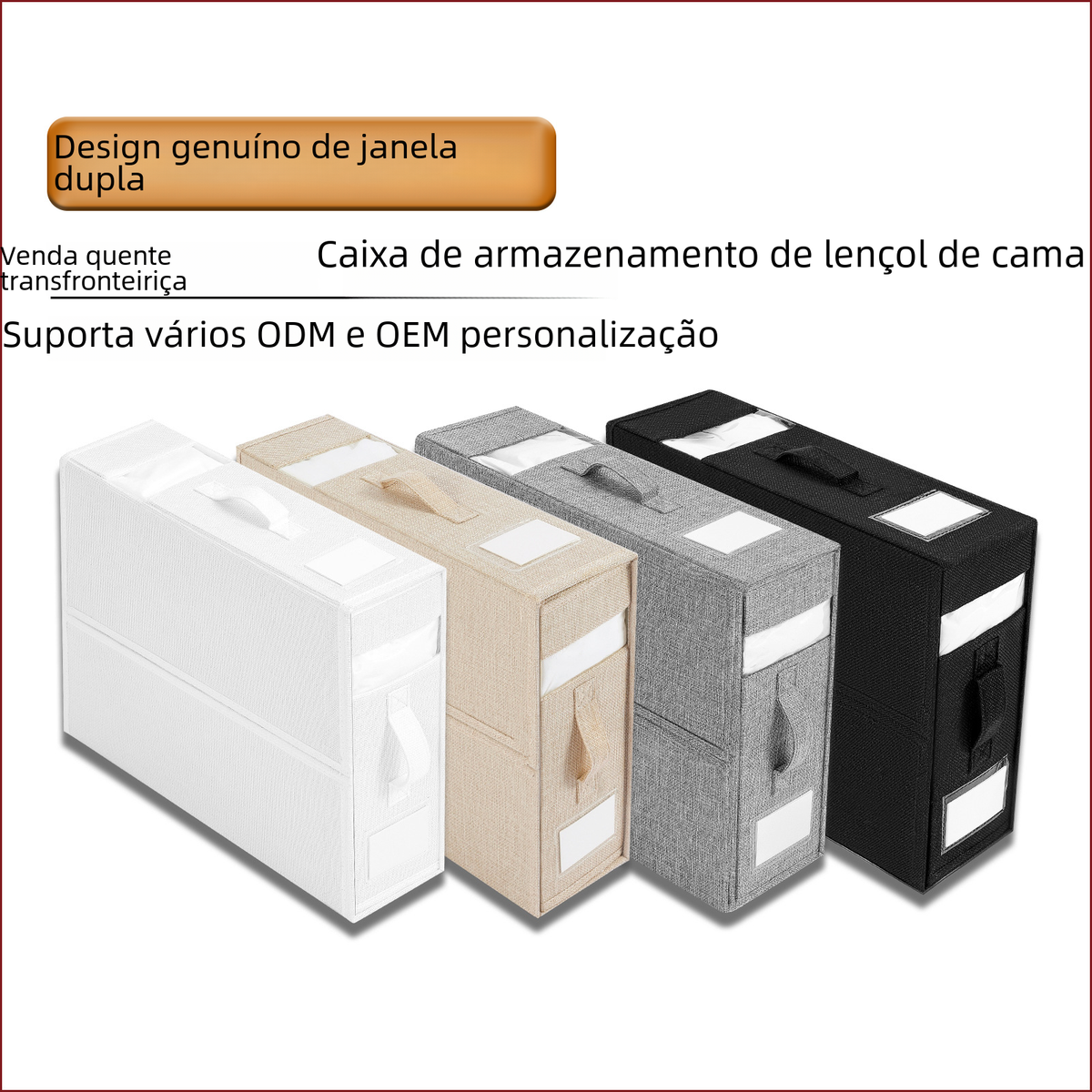 Fabric Bedding Storage Box Set for Closet (4 Pieces)