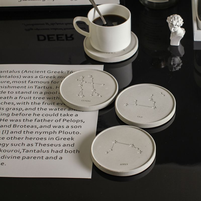 Concrete Round Constellation Coaster Silicone Mold
