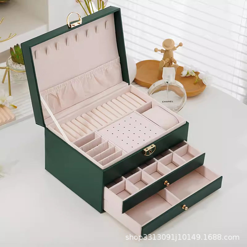 Quilted Three-Tier Jewelry Chest