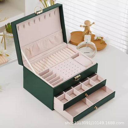 Quilted Three-Tier Jewelry Chest