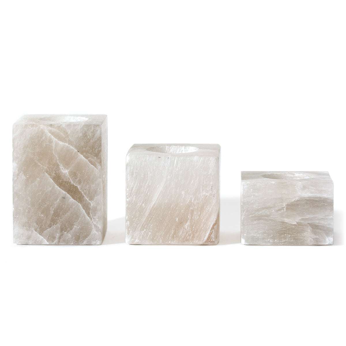 Selenite Cube Tealight Holder