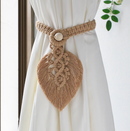 Macramé Leaf Curtain Tieback