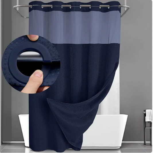 Double-Layer Hookless Shower Curtain