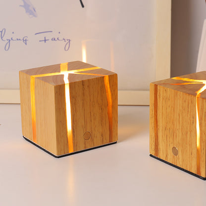 LED Table Lamp with Wooden Charging Creative Design