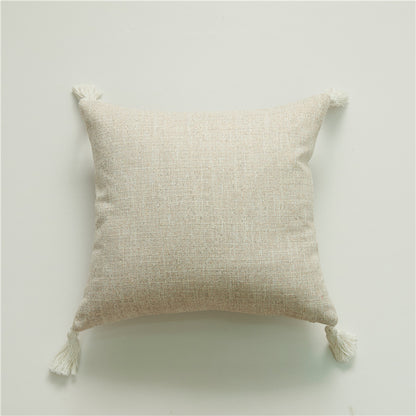 Linen Tassel Pillow Cover