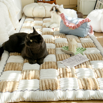 Plush Patchwork Floor Mat