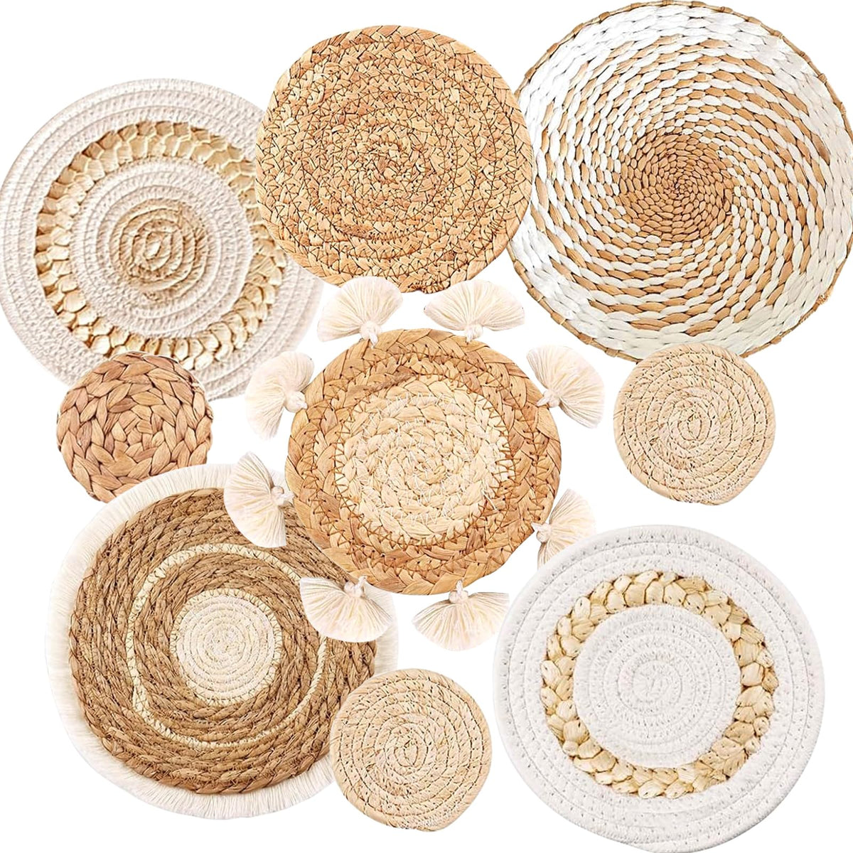 Boho Hanging Wall Basket Set of 9