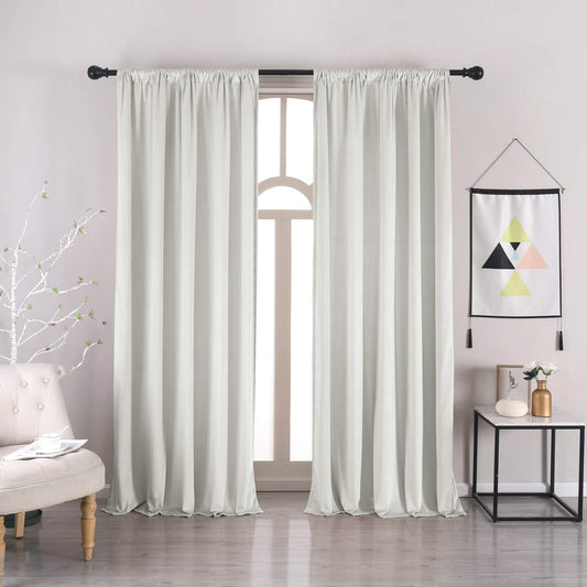 Velvet Blackout Curtains — Bleach White, 52"×96", Set of 2