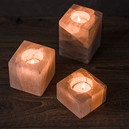Selenite Cube Tealight Holder