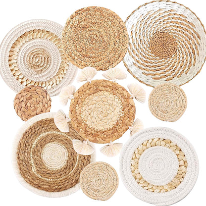 Boho Hanging Wall Basket Set of 9