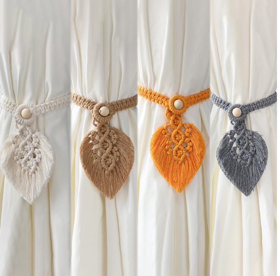 Macramé Leaf Curtain Tieback