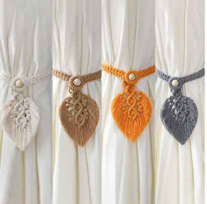 Macramé Leaf Curtain Tieback