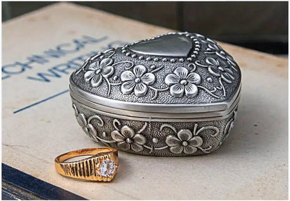 Embossed Silver Trinket Box