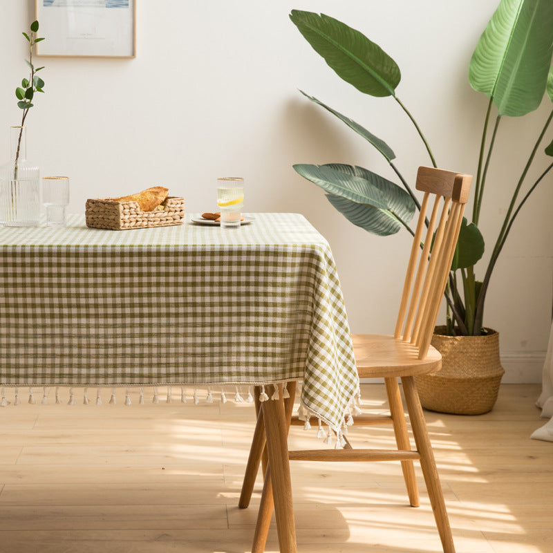 Cotton-Linen Tassel Tablecloth