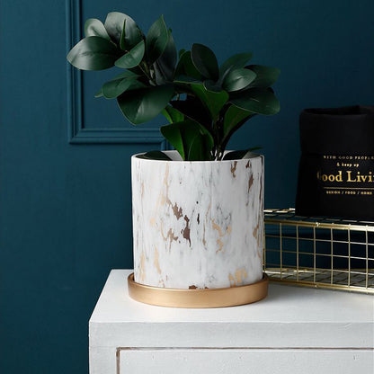 Aurelia Marbled Ceramic Planter